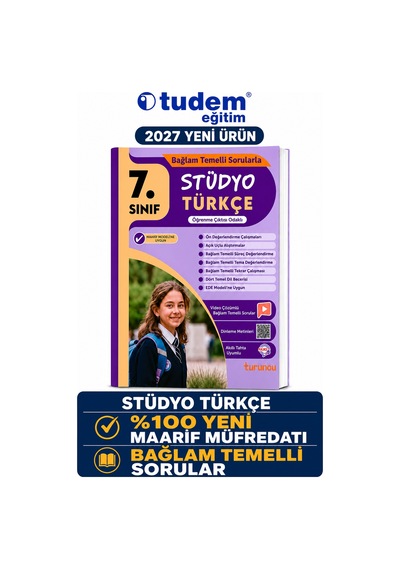 Tudem 7.sınıf 2027 Stüdyo Türkçe Bağlam Temelli Maarif Müfredat Soru Bankası Turuncu