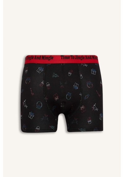Defacto Erkek Yılbaşı Temalı Boxer E0042ax24cwbk81 Siyah