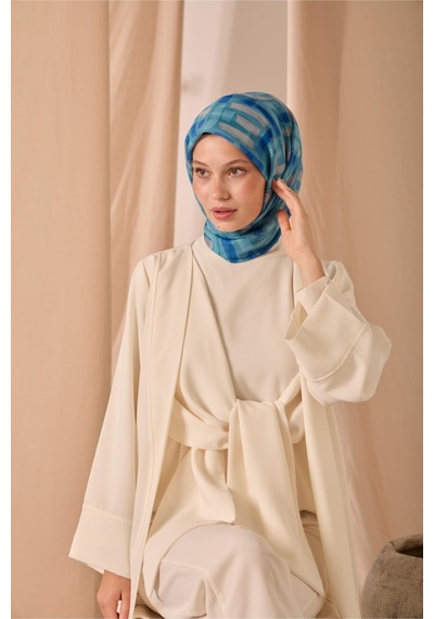 Silk Home Soft Eşarp 73096-20 Turkuaz, Saks, Gümüş, Yeşil