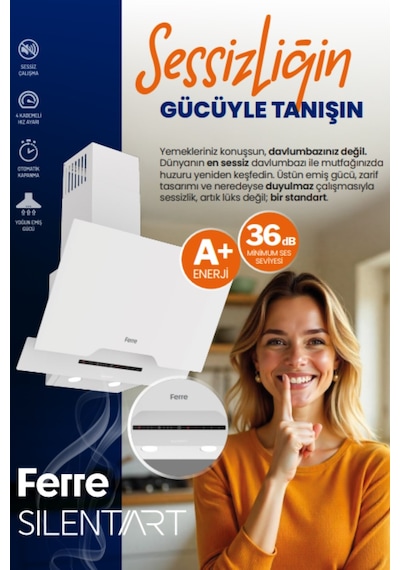 Afm Tech Ve Ferre Raleo Ultra Sessiz Elektrikli Vitro Beyaz D064-SA + V5-04 + FM7601 Ankastre Set
