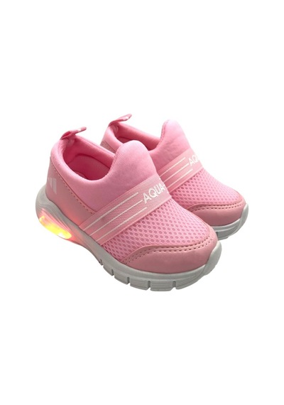 Ellaboni Kız / Erkek Çocuk Yumuşak Işıklı Spor Ayakkabı Nefes Alabilen Hafif Aqua Sneaker Pembe