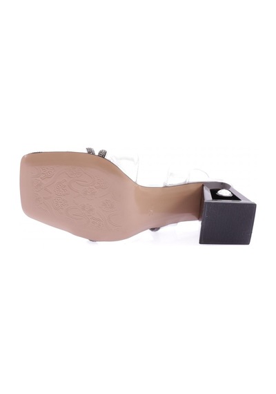 Dgn 619-23y Kadin Kristal Taşli Topuklu Sandalet 619-1922-R13844 Gümüş