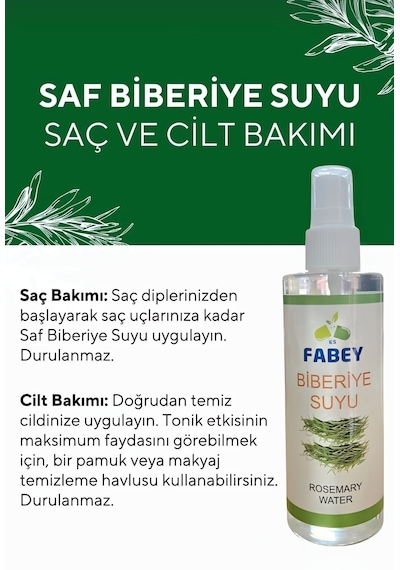 Biberiye Suyu Saç Toniği %100 Doğal - 200ml