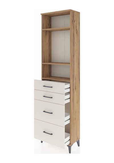 Arges Dolap 3 Raflı 4 Çekmeceli 60x30x221 Çam-aytaşı Atlas Çam