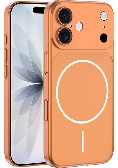 Nourthkiingdom Apple Uyumlu iPhone 17 Kılıf Nrtk M-safe Şarj Özellikli Kamera Korumalı Spark Kapak - Turuncu Turuncu