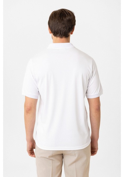 Antioch Fermuarlı Regular Fit Erkek T-shirt Beyaz