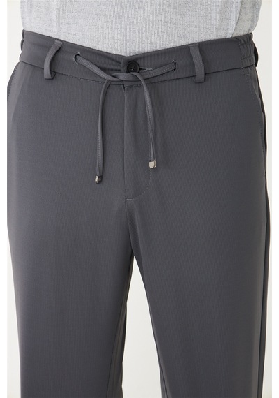 Antrasit Modern Kesim Bağcıklı Smart Casual Jogger Pantolon Antrasit