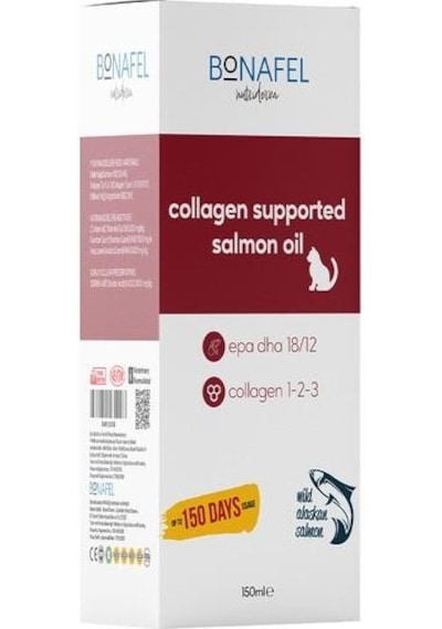 Bonafel Kedi ve Köpekler İçin Kolajen Katkılı Alaska Somon Yağı 150 ML