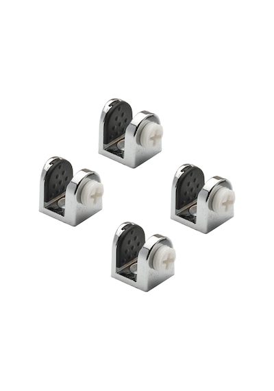 Tırnak Metal Cam Raf Tutucu Cam Etejer Menteşesi Krom Plastik Vidalı 8 mm (4 Adet)