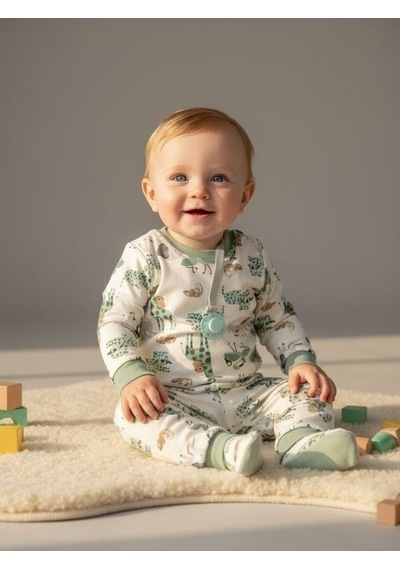 Zekids Çocuk Safari Desenli Pamuklu Pijama Takım 6-9 Ay 6 Yaş Aralığı -16847 Çok Renkli