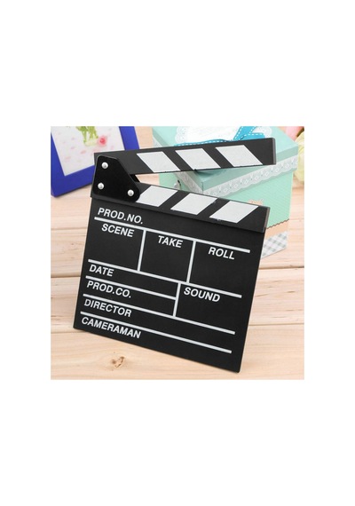 Küçük Boy Dekoratif Sinema Klaketi - Ahşap Tasarım - 20x20 Cm