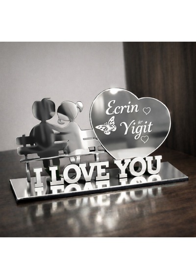 I Love You Temalı Masa İsimliği Kişiye Özel 1 Adettir No 26