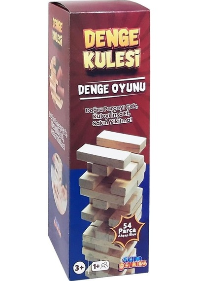 Oyuncak Jenga Denge Oyuncak 54 Parça Denge Kulesi