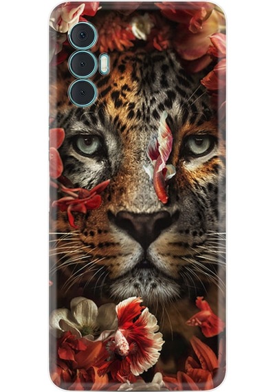 Tecno Spark 8 Pro Kılıf Resimli Silikon Flowers Baby Tiger 1336