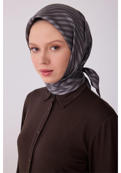 Belli İpek Eşarp - 4325-82 Gri Twill