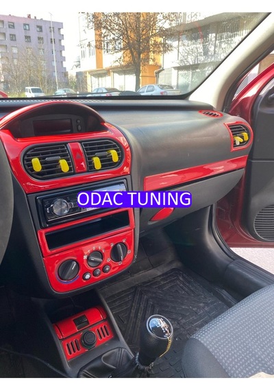 Opel Corsa C Combo Full Set Kırmızı Renk Konsol Torpido Kaplama