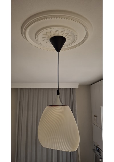 Modern 3d Tasarım Geometrik Sarkıt Abajur - Küçük Oda - Beyaz Beyaz