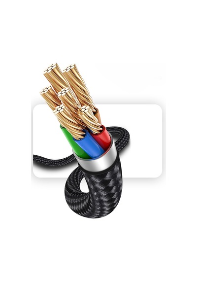 Lenyes Lc514 Usb-a To Lightning Hızlı Şarj Özellikli Örgülü Data Ve Şarj Kablosu 15w 1m Siyah