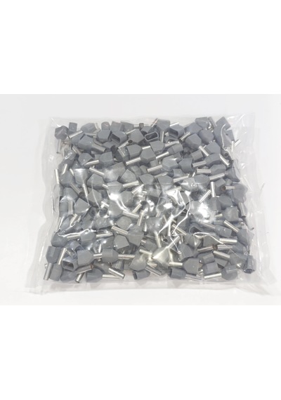2,5 Mm Çift Girişli İzoleli Kablo Yüksüğü Fransız Norm Gri 1 Paket 250 Adet