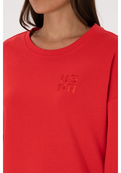 U.S. Polo Assn. Kadın Kırmızı Bisiklet Yaka Basic Sweatshırt 50313565-VR030