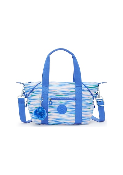 Kipling Kıplıng Art Mini Küçük Boy Omuz Çantası Ayarlanabilir Uzun Askısı İle Desenli Dıluted Blue Beyaz - Mavi