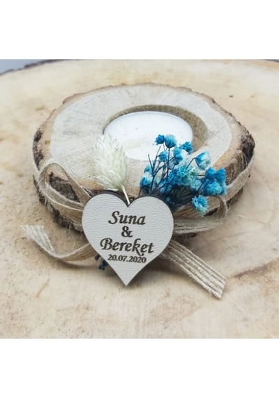 Kuru Çiçekli Ağaç Mumluk Nikah Şekeri(30 Adet)