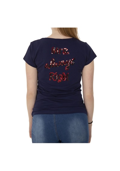 Toontoy Kids Toontoy Kız Çocuk T-shirt Kalp Nakışlı Lacivert