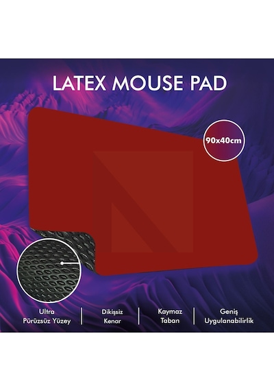 MP05 - 90x40 2xlarge Kırmızı Gaming Mousepad Ev Ofis Oyun