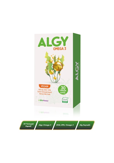 Algy Omega 3 Vegan 500 Mg Dha + Epa 30 Yumuşak Kapsül