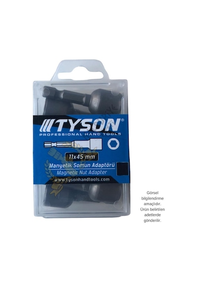 Kupa Tyson Manyetik Somun Sıkma Adaptörü - 11 Mm. - 4.5 Cm. - 8 Adet
