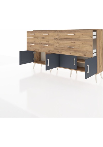 Arges Konsol Tek Raflı 6 Çekmeceli 4 Kapaklı 176x30x99 Çam-antrasit/çam Antrasıt/atlas Çam - Atlas Çam Arges Konsol Tek Raflı 6 Çekmeceli 4 Kapaklı 176x30x99 Çam-antrasit/çam Antrasıt/atlas Çam - Atlas Çam