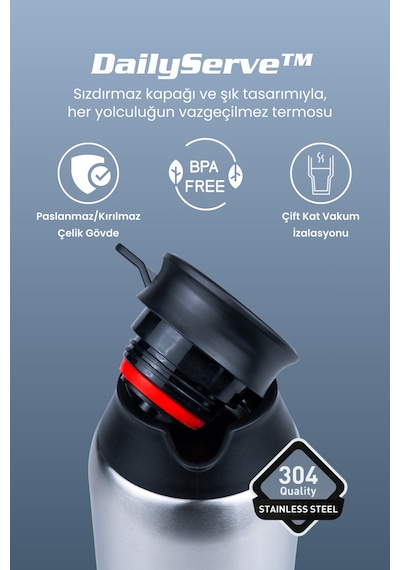 Cooker Dailyserve 3 Litre Paslanmaz Çelik Termos Ckr2125 Gümüş