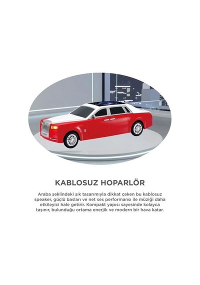Premium D82 Kırmızı Bluetooth Hoparlör 15w Eğlence Ürünü Araç Şekilli Ev Aksesuarı
