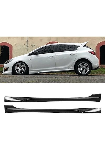 Opel Astra J Sedan Opc Yan Marşpiyel Seti Plastik 2 Adet Mat Siyah 2009-2015 Karlık+ek+bodykit