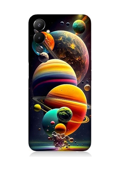 Tecno Pova 3uyumlu Gezegenler Ve Büyük Patlama Desenli Silikon Kılıf