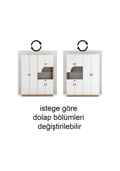 Bianca 6 Kapaklı 1 Çekmeceli Gardırop Beyaz Bianca 6 Kapaklı 1 Çekmeceli Gardırop Beyaz