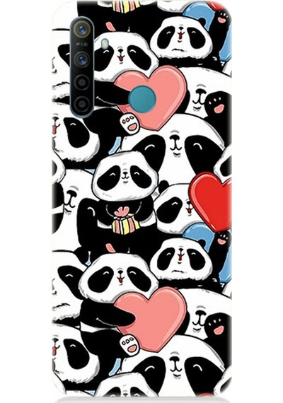 Realme 6i Uyumlu Silikon Kılıf Panda Aşkı Ve