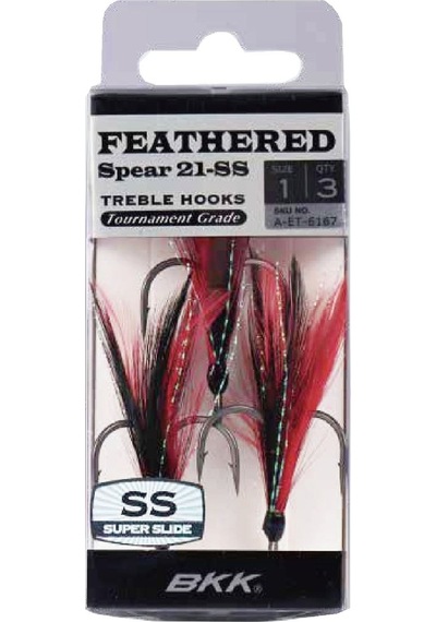 Bkk Feathered Spear 21-ss Üçlü Olta İğnesi 4 3 Pcs