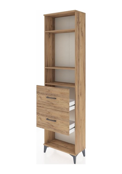 Arges Dolap 3 Raflı 2 Çekmeceli 60x30x221 Çam-çam Çam