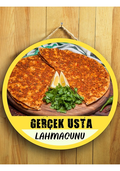 Mayeka Cafeler Restoranlar Kebapçılar Lahmacuncular İçin Lahmacun Duvar Kapı Tablo Ahşap Askılı Pano Tabela