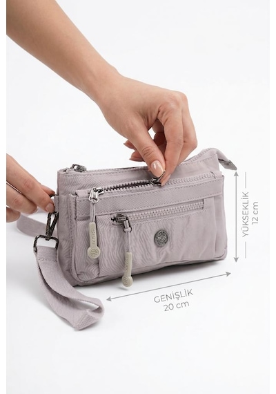 Baginn Paraşüt Kumaş Mini Çapraz Askılı Kadın Telefon Çantası Yağmur Geçirmez El Askılı Çanta 20 12 Cm Bej