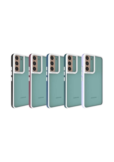 Galaxy S22 Kılıf Zore Mima Kenarları Renkli Silikon Kılıf