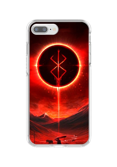 Apple Uyumlu iPhone 8 Plus Şeffaf Kılıf Berserk Tasarımlı 1