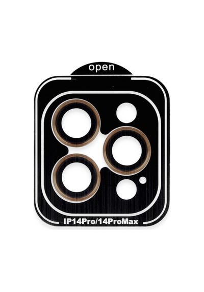 Joko Apple iPhone Uyumlu  14 Pro Max Pvd Metal Kamera Lens - Turuncu