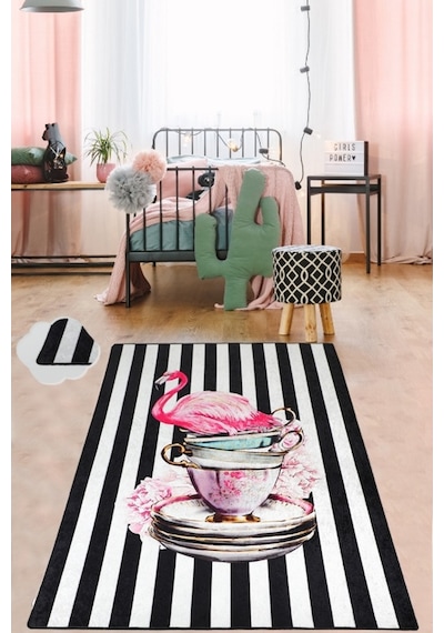 Cup Of Flamingo Djt 80X150 Cm Kaymaz Dekoratif Halı