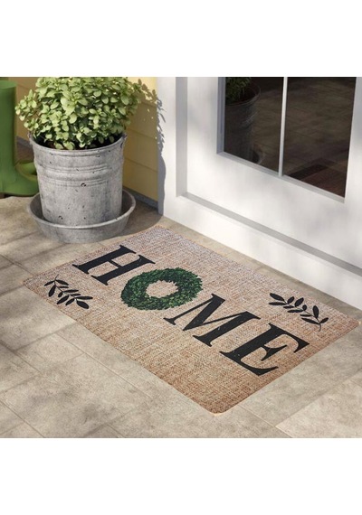 Gizz Home Peppina Yaprak Home Desenli Kapı Önü Paspası - 40x60 Cm Çok Renkli