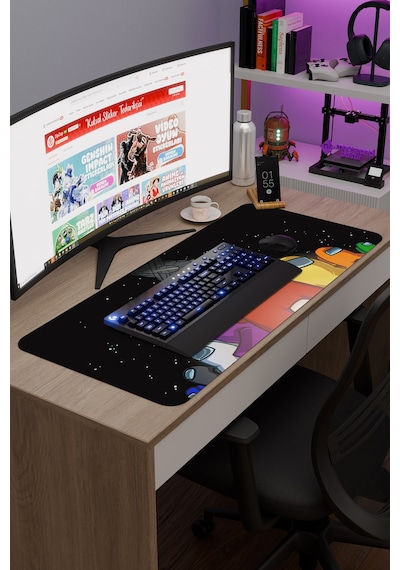 Among Us Kaymaz Dikişli Kauçuk Oyuncu Mousepad V4 - 90x40 Xxl Gaming Mouse Pad Fare Altlığı