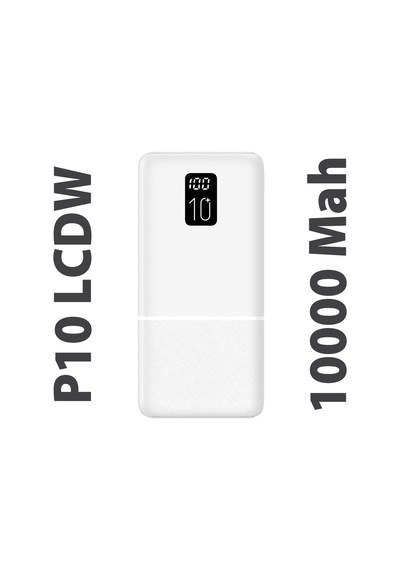 Led Ekranlı Slim 10000mah Powerbank Taşınabilir Şarj Cihazı Type-c / 2 Usb / 3 Port Çıkış / Output 2.1a Beyaz BEYAZ