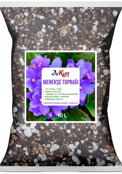 Bykurt Menekşe Toprağı 10l Premium Kalite Böcek Sinek Yapmayan Özel Saksı Karışımı 10 Litre
