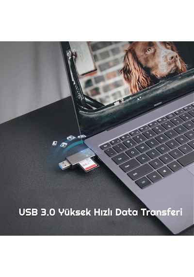 Exeo Usb 3.0 Type-C Mikro Usb Sd Tf Otg Hafıza Kart Okuyucu